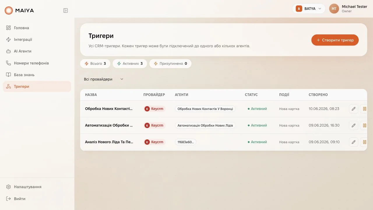 MAIYA у роботі